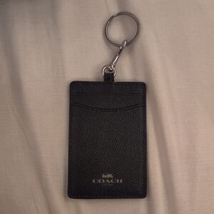 Coach ID card badge wallet black & gold